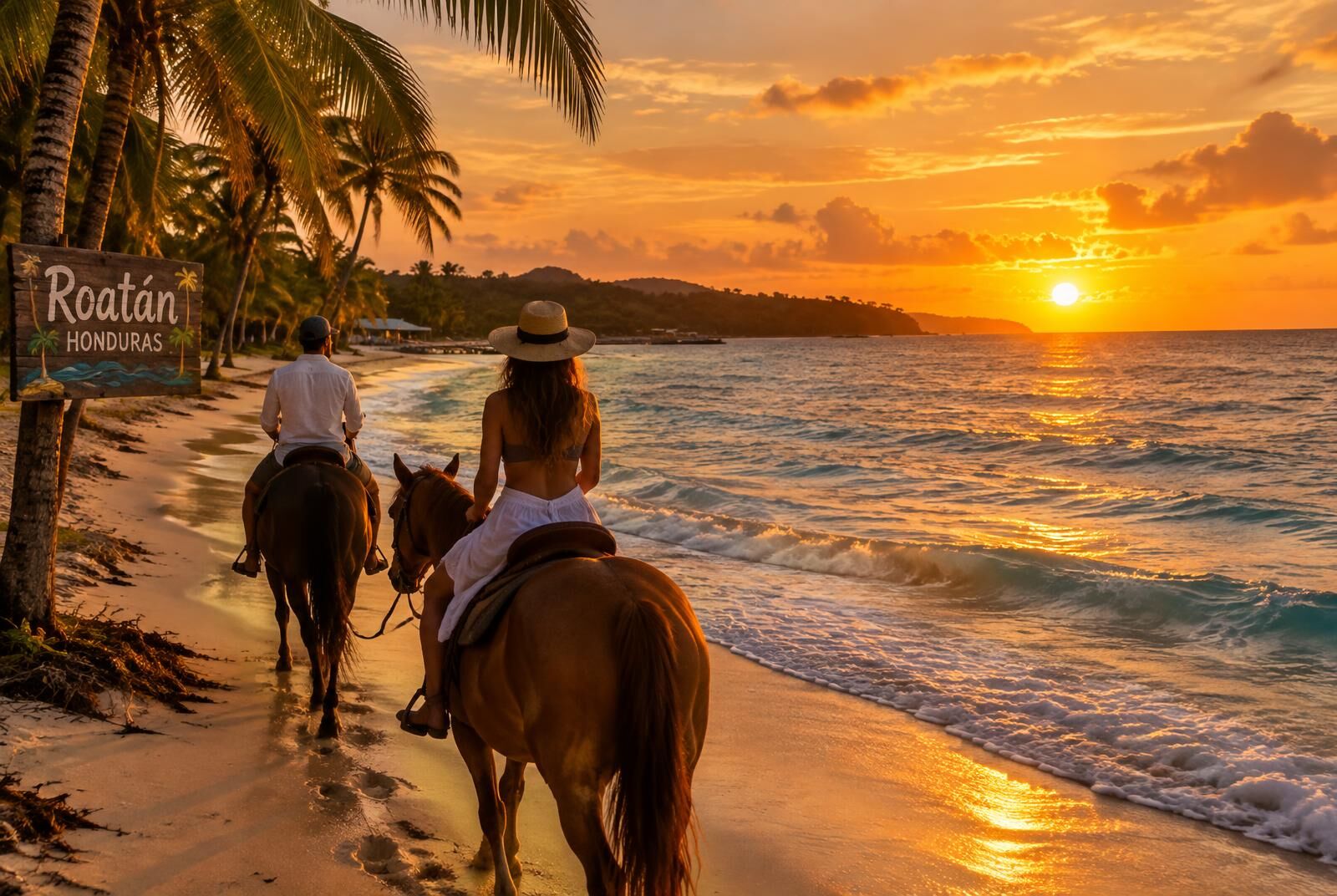 Horseback ride at sunset