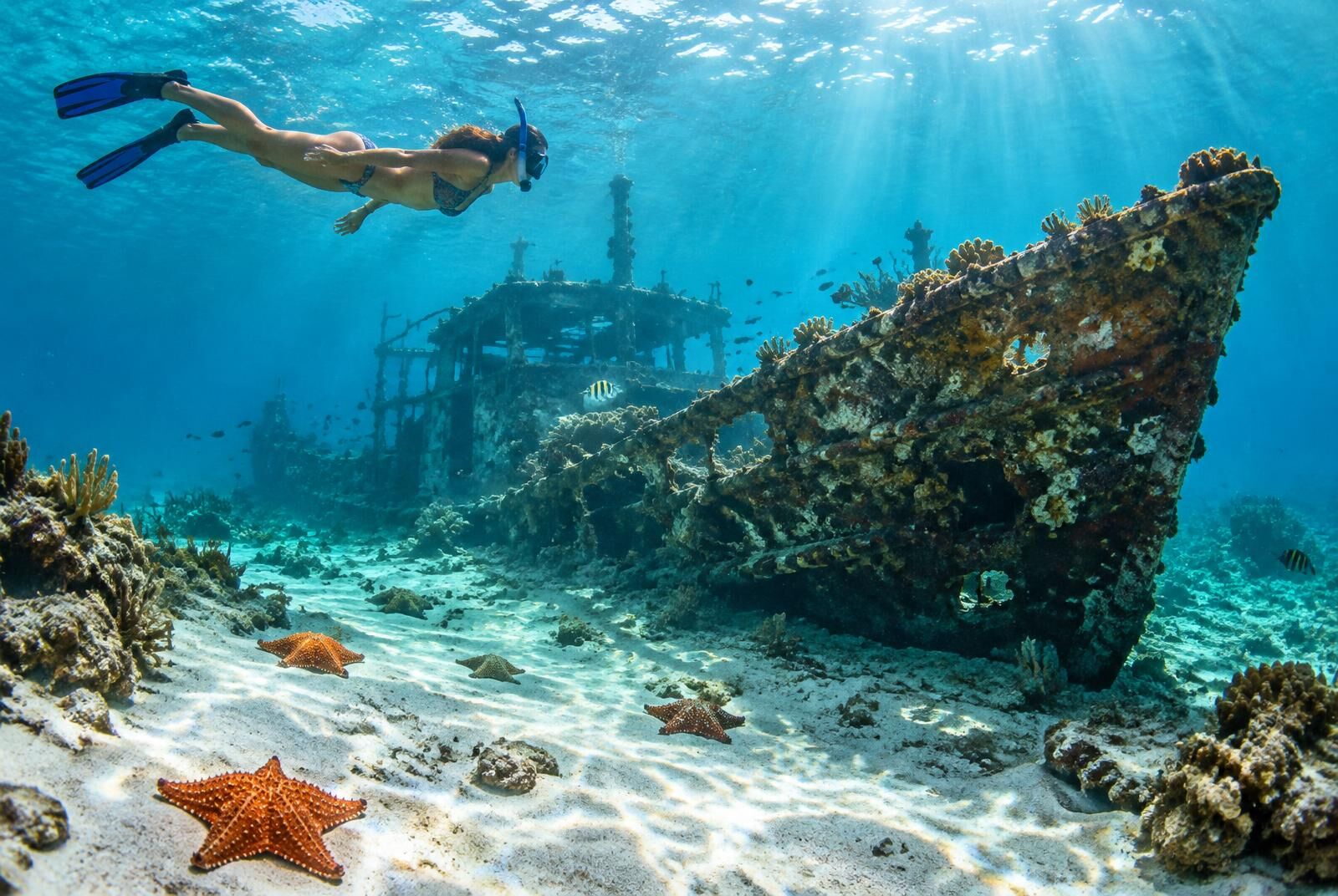 Snorkeling over Roatán's reef